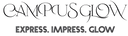 Logo of 'Campus Glow' with tagline 'Express. Impress. Glow' on a white background